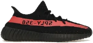 Yeezy Boost 350 V2 in Core Black / Red — view 1