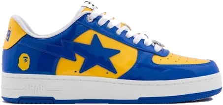 A Bathing Ape BAPE STA in Blue / Yellow Patent — view 1
